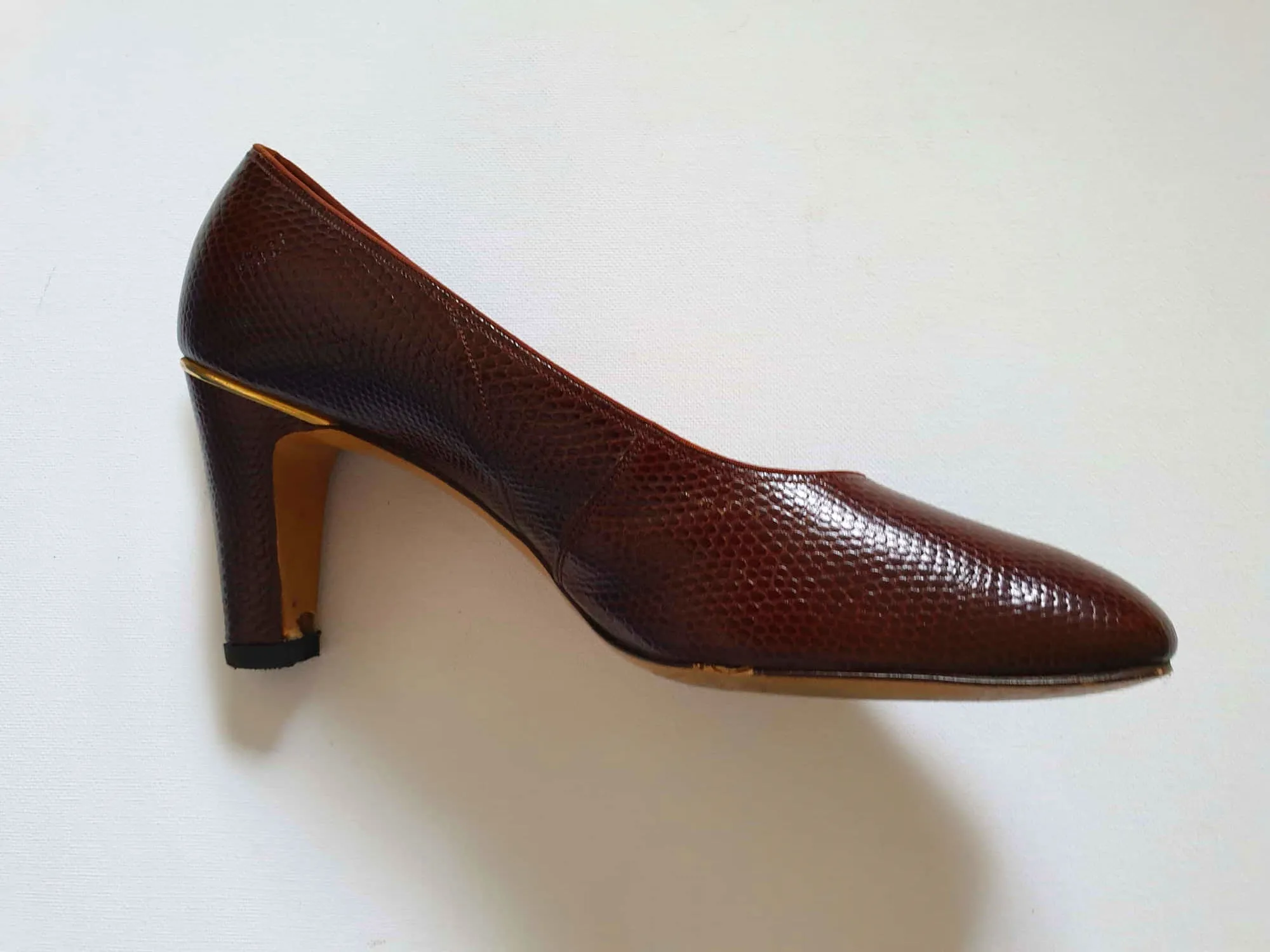 1960s Faux Lizard, Leather Shoes, Pumps, by Miss Holmes