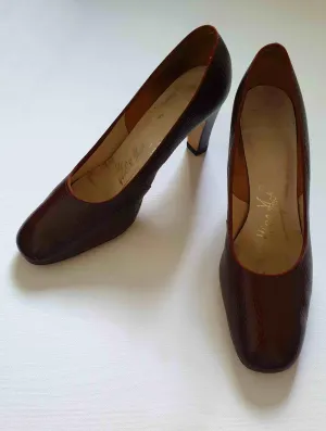 1960s Faux Lizard, Leather Shoes, Pumps, by Miss Holmes