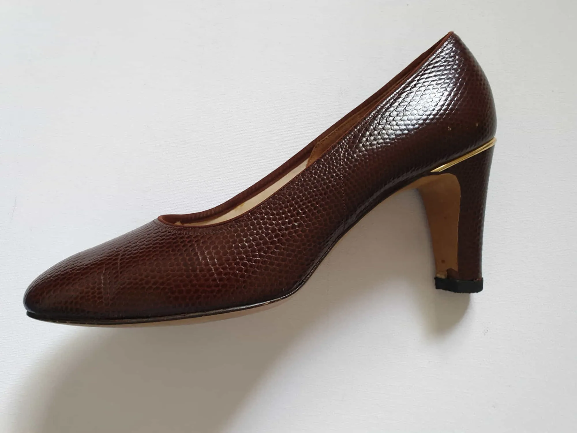 1960s Faux Lizard, Leather Shoes, Pumps, by Miss Holmes