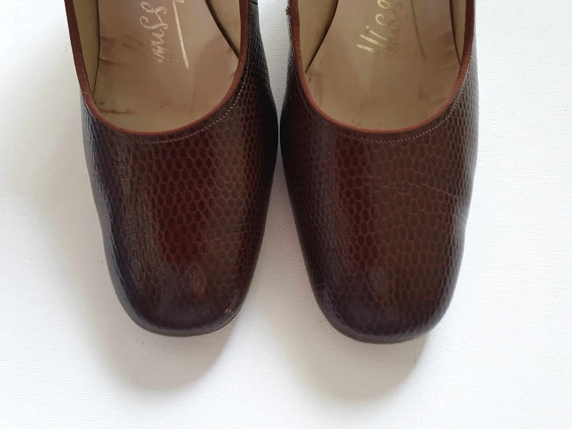 1960s Faux Lizard, Leather Shoes, Pumps, by Miss Holmes