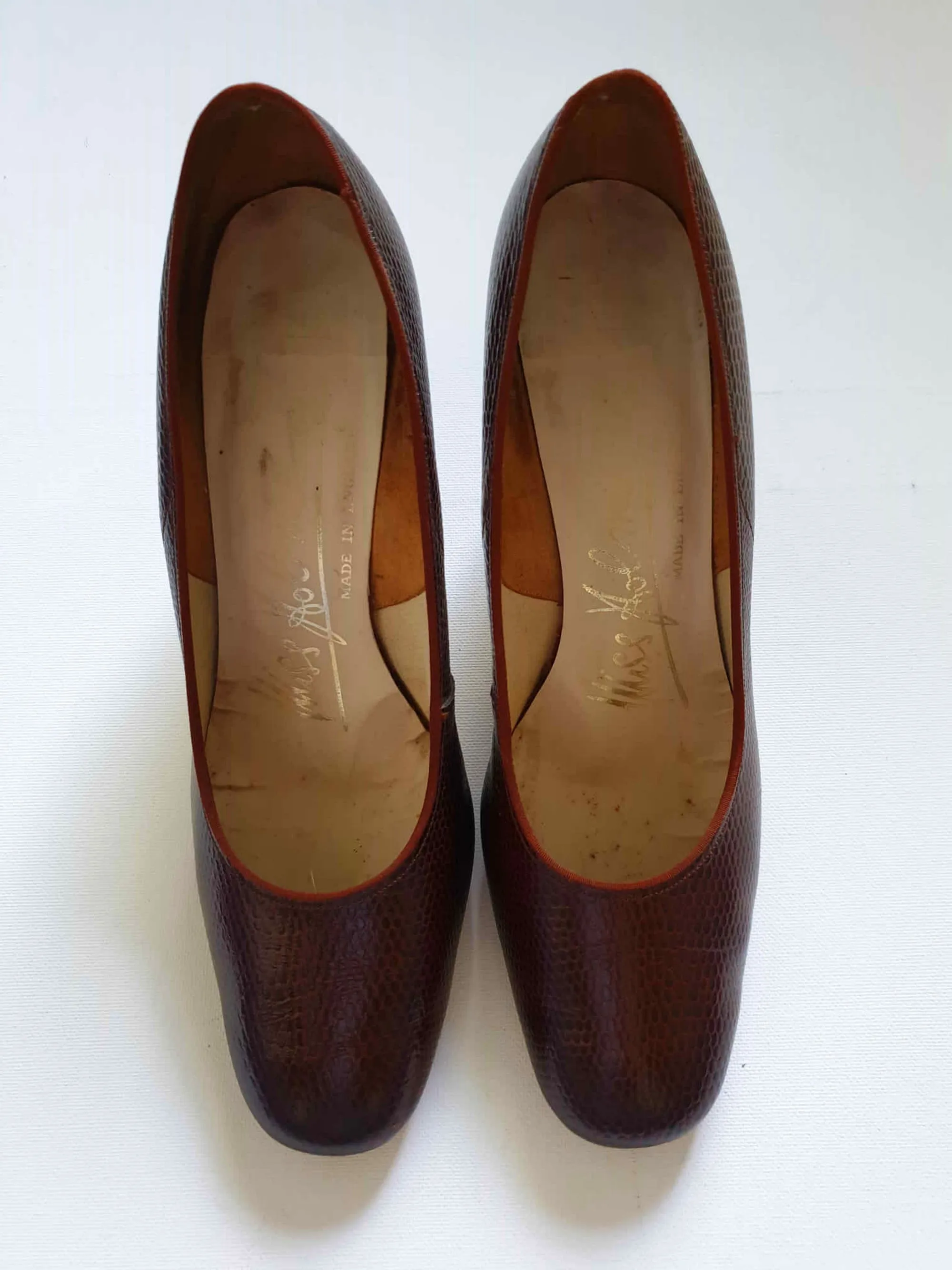 1960s Faux Lizard, Leather Shoes, Pumps, by Miss Holmes