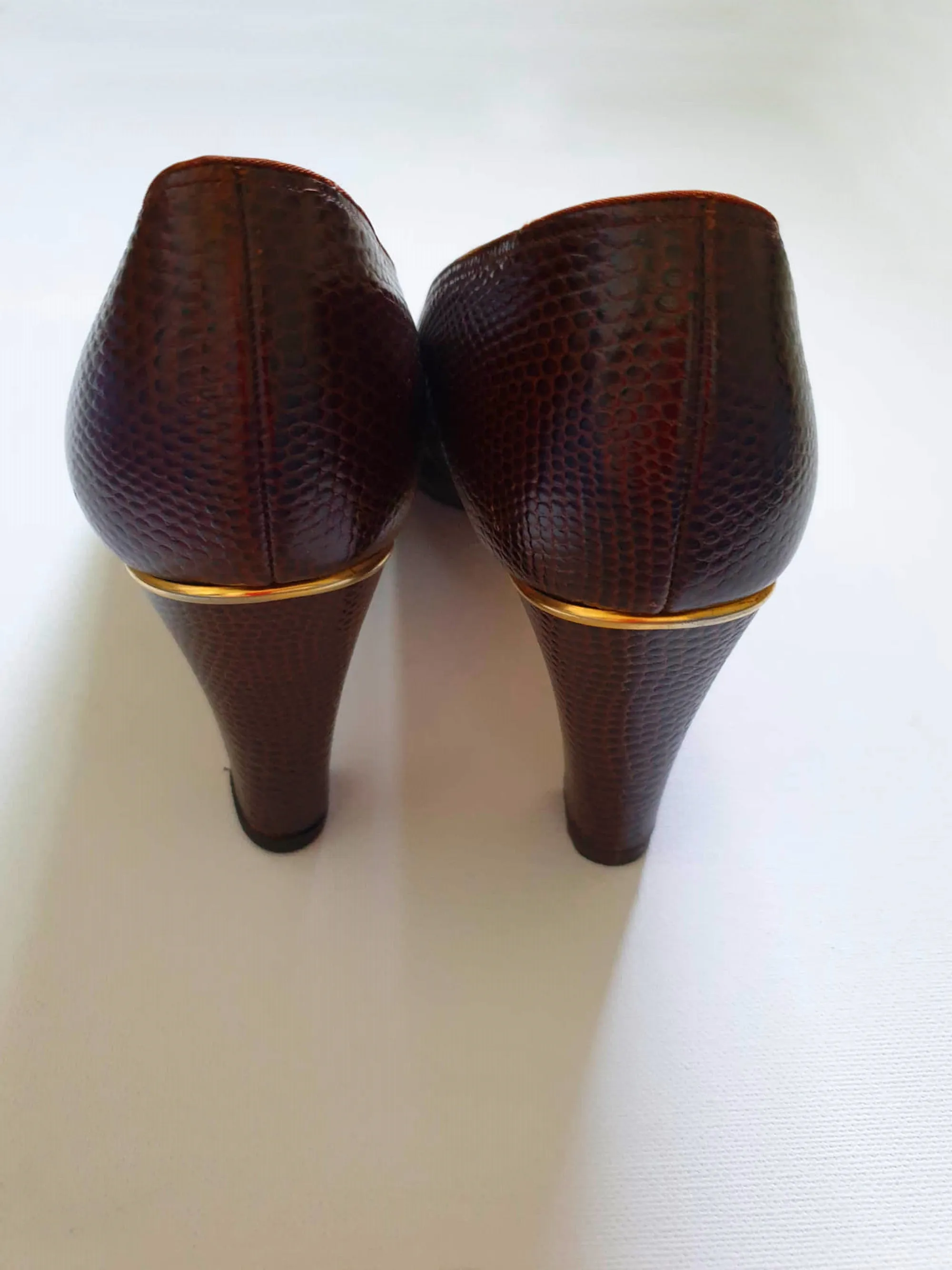 1960s Faux Lizard, Leather Shoes, Pumps, by Miss Holmes