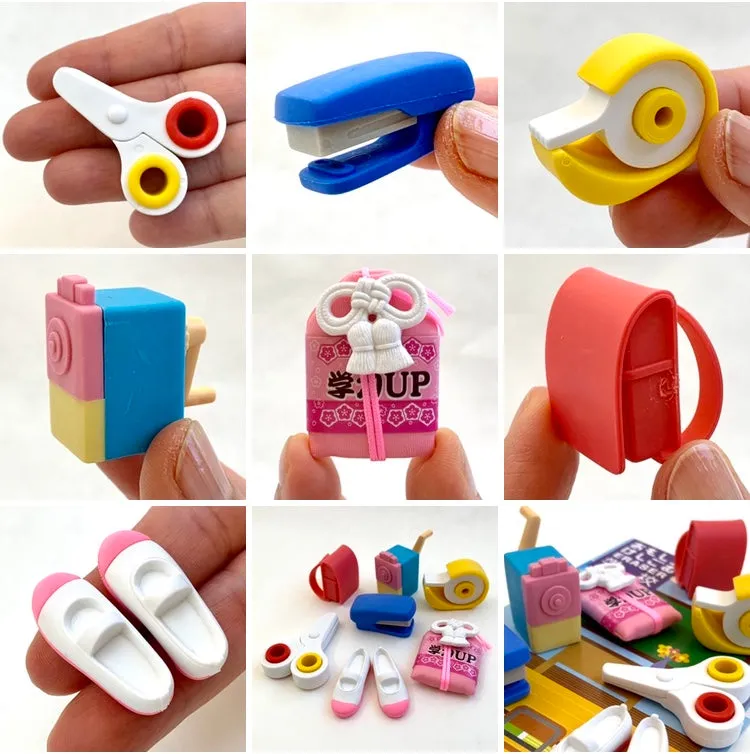 38342 IWAKO SCHOOL ERASER CARD-10 CARDS