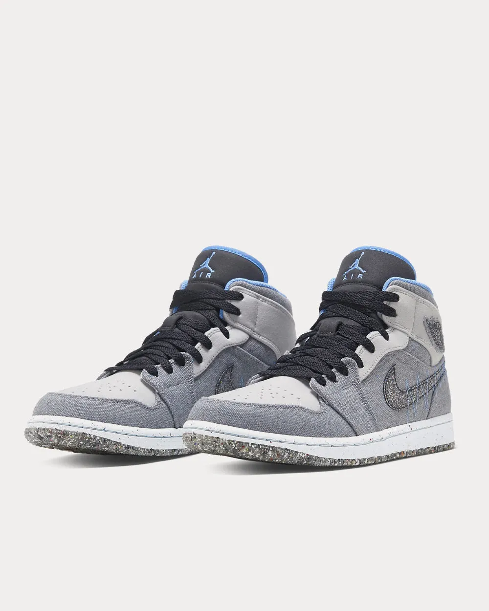 Air Jordan 1 Mid SE Grey Fog / Black / Blue Tint / University Blue High Top Sneakers
