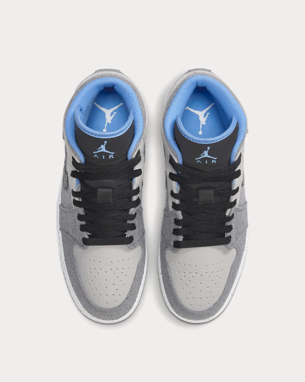 Air Jordan 1 Mid SE Grey Fog / Black / Blue Tint / University Blue High Top Sneakers