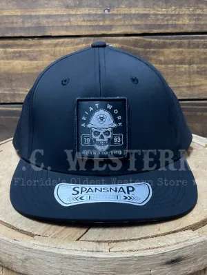 Ariat A290002201 Mens Snap Back Reflective Skull Logo Patch Cap Black