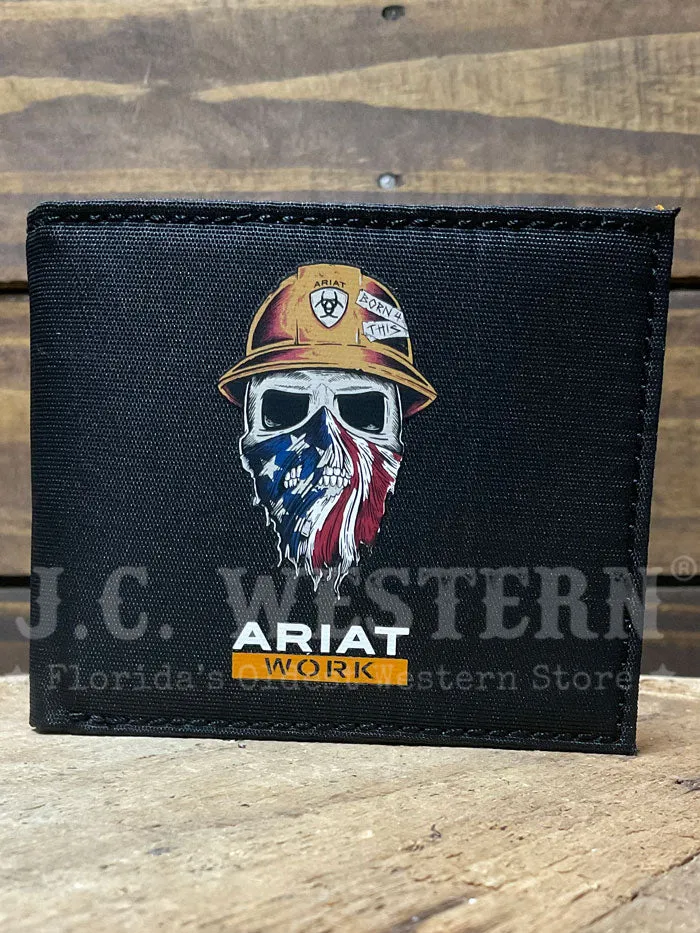 Ariat A3401601 Mens Bifold Born For This Work Wallet American Black