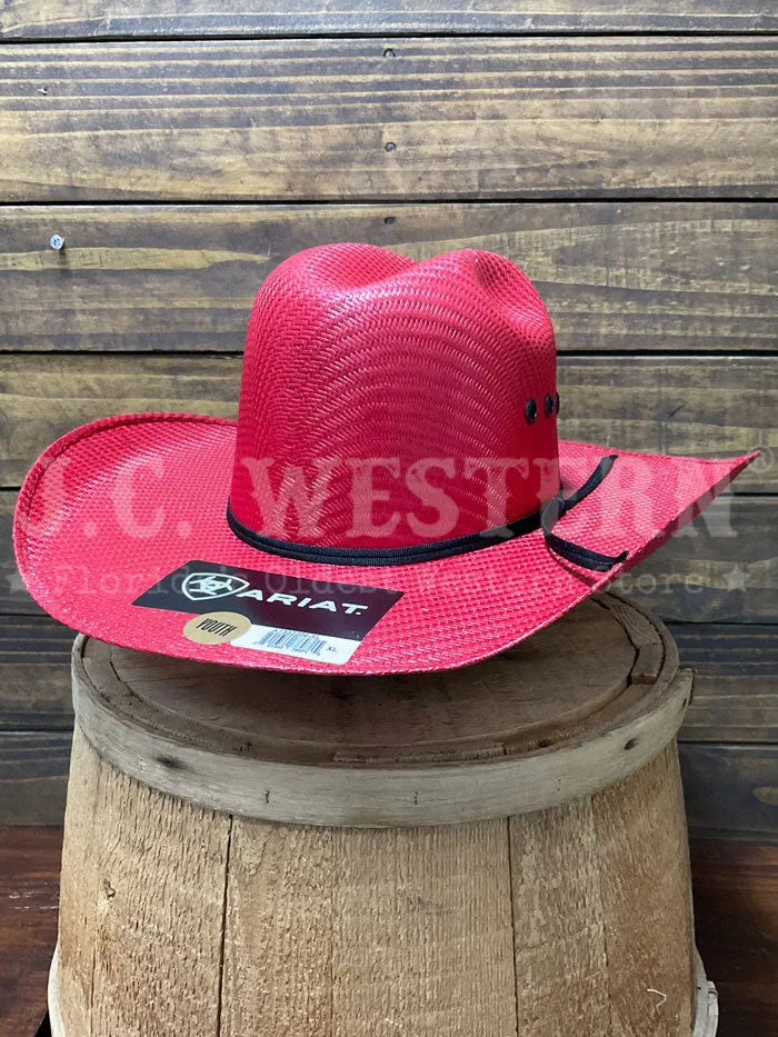 Ariat A7332204 Kids Straw Hat Red