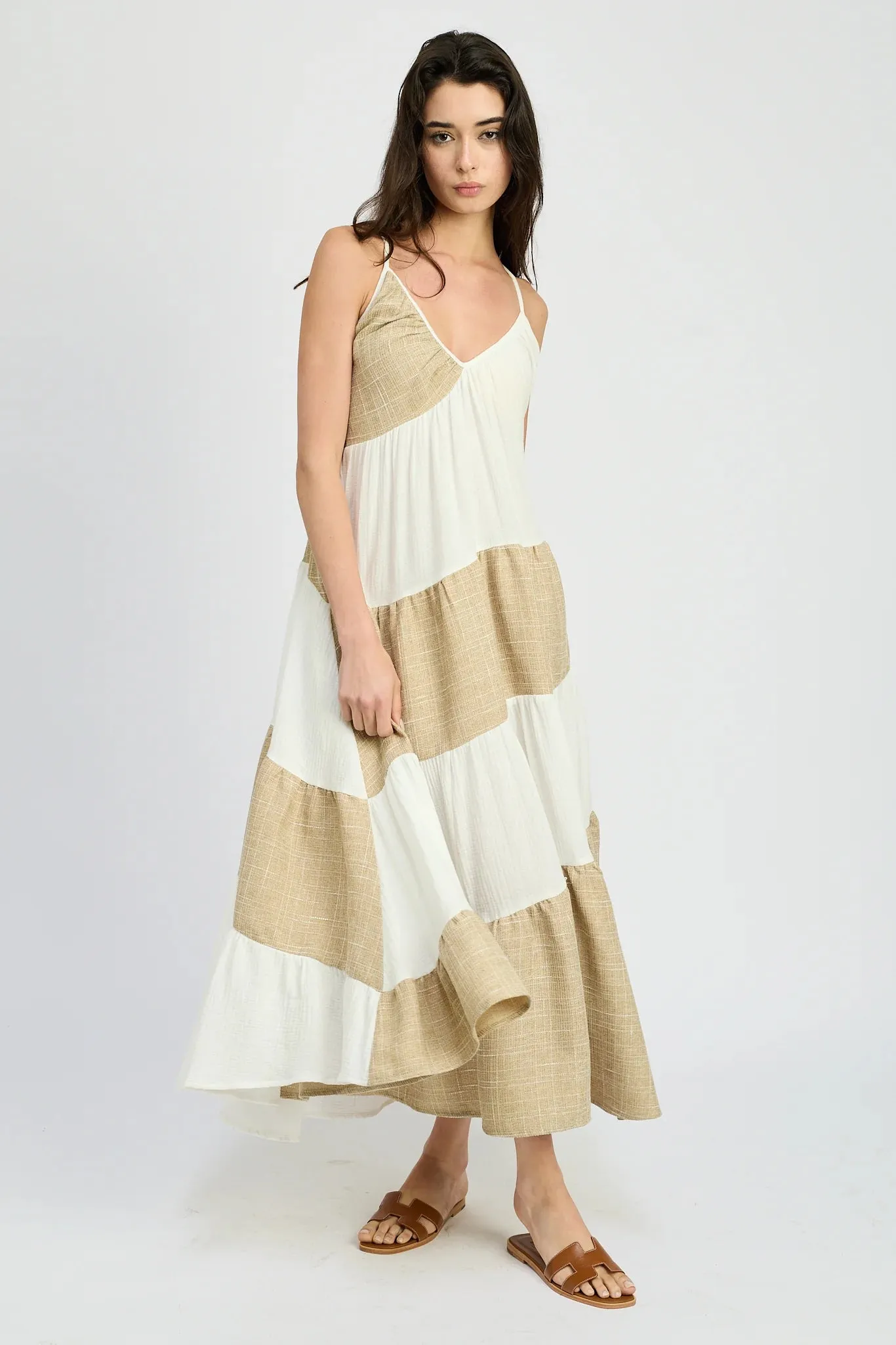 Ava Mixed Media Maxi Dress