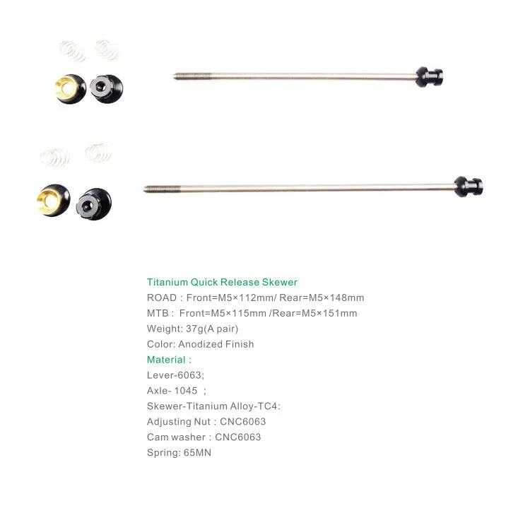 BIKERSAY Bicycle Skewers Quick Release Titanium Axle QR Wheel Hub Skewer For Road Bicycle, Model:QR004