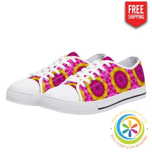 Bright Kaleidoscope Ladies Low Top Canvas Shoes