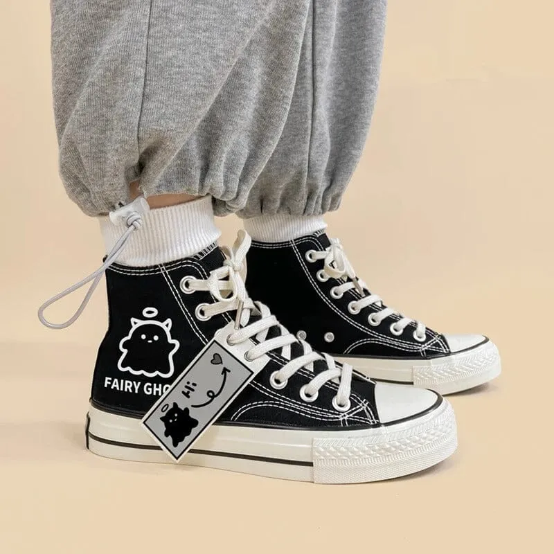 *CLEARANCE* Fairy Ghost High Top Canvas Shoes - Unisex