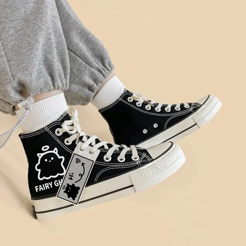 *CLEARANCE* Fairy Ghost High Top Canvas Shoes - Unisex