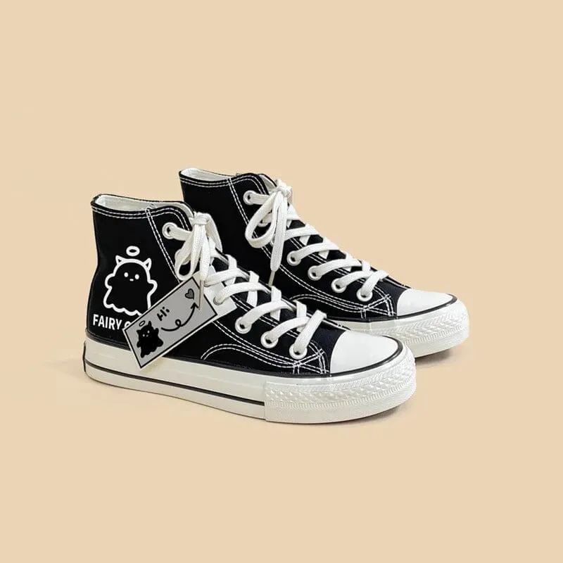 *CLEARANCE* Fairy Ghost High Top Canvas Shoes - Unisex