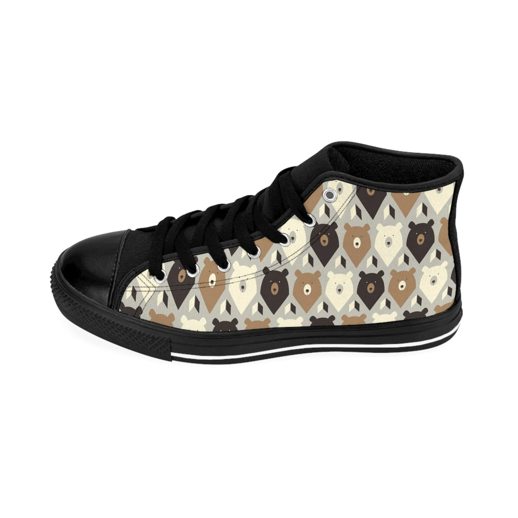 Colorful Grizzly Bear Men's Classic Sneakers