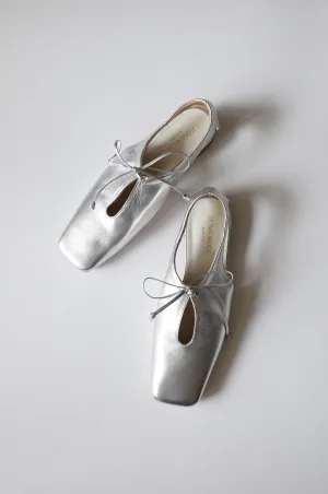 Craftsman Made Leather100% Flat Shoes (Silver&Gold)