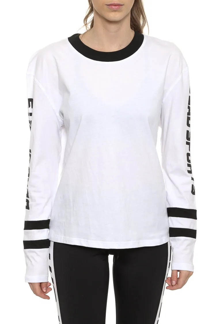 Dead Sports Crop Long Sleeve White