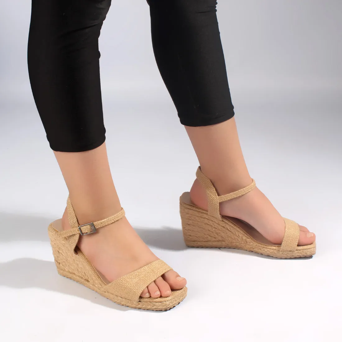 elegent women rocky heels sandal/ beige/ made in turkey -7781