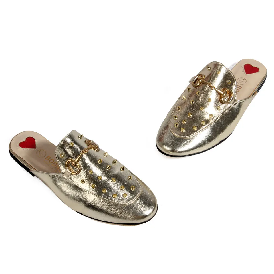 elegent women slipper/ gold/ made in turkey