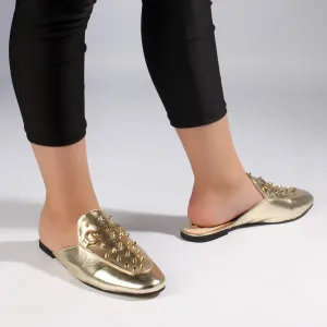 elegent women slipper/ gold/ made in turkey