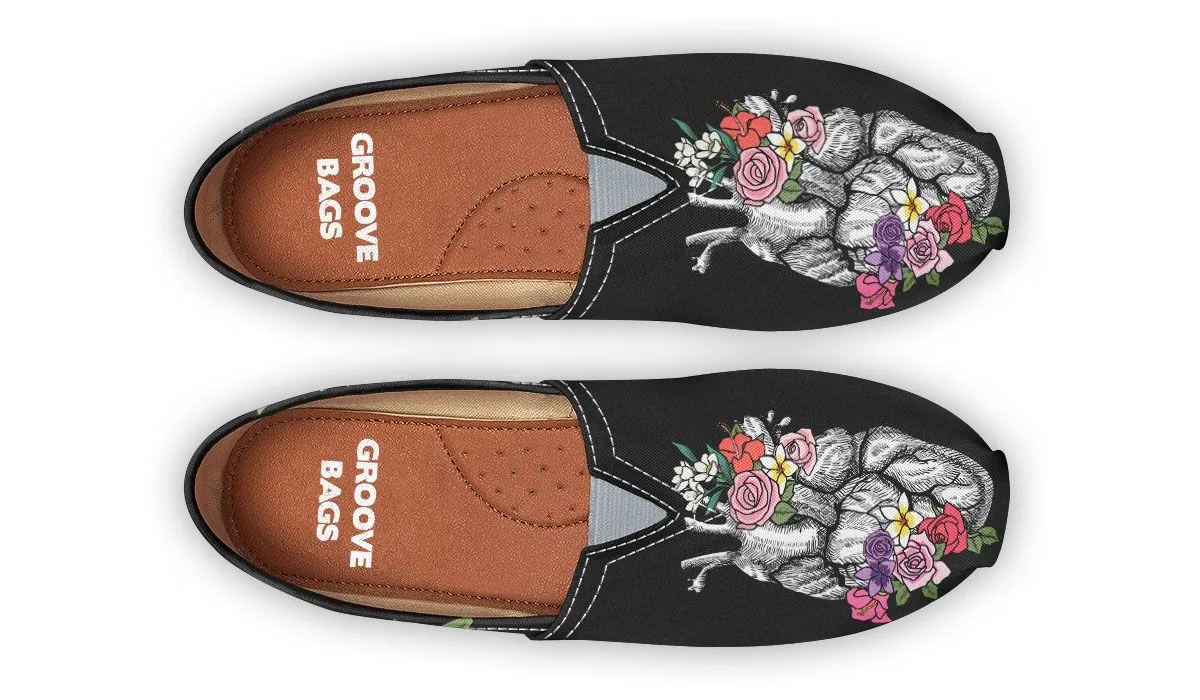 Floral Anatomy Heart Casual Shoes