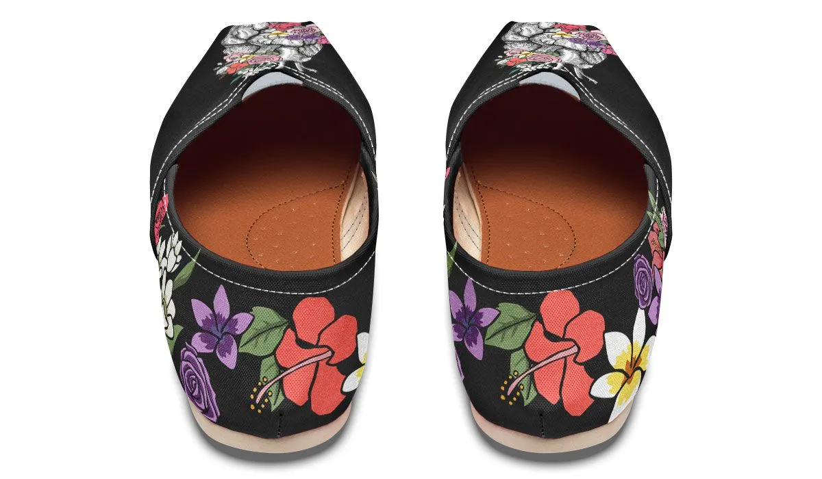 Floral Anatomy Heart Casual Shoes