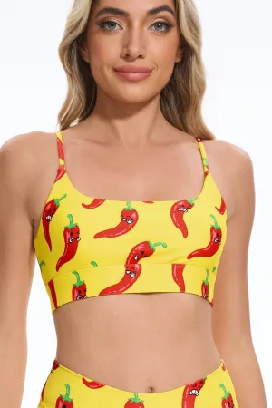 Fun Chilli Square Neck Sports Bra