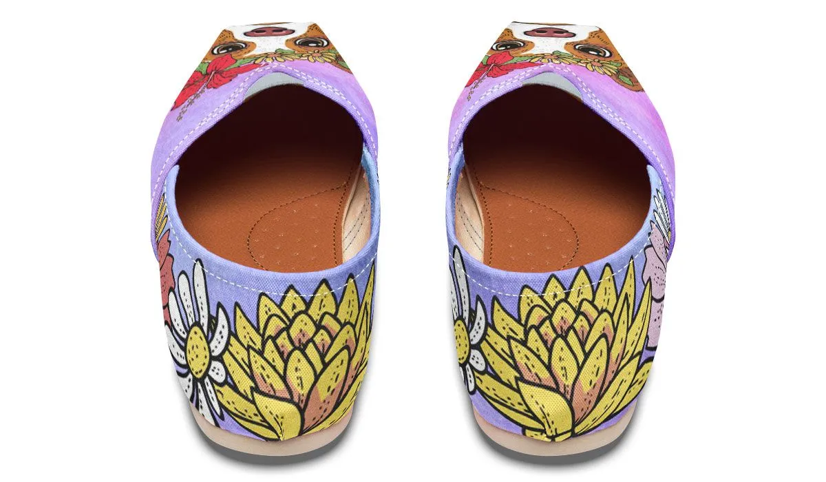 Fun Floral Australian Shepard Casual Shoes