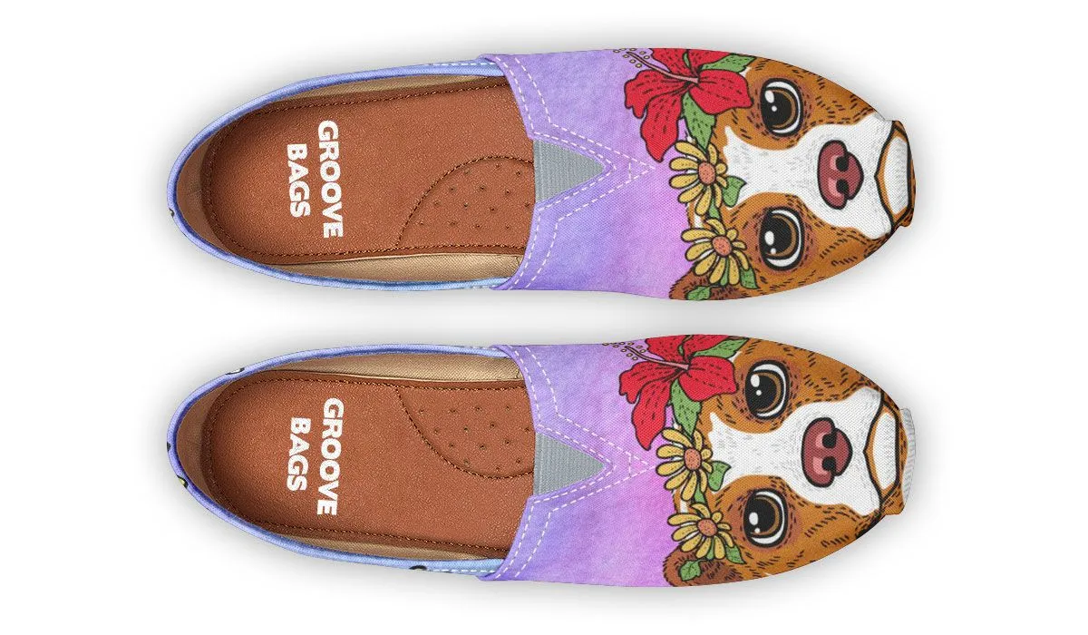 Fun Floral Australian Shepard Casual Shoes