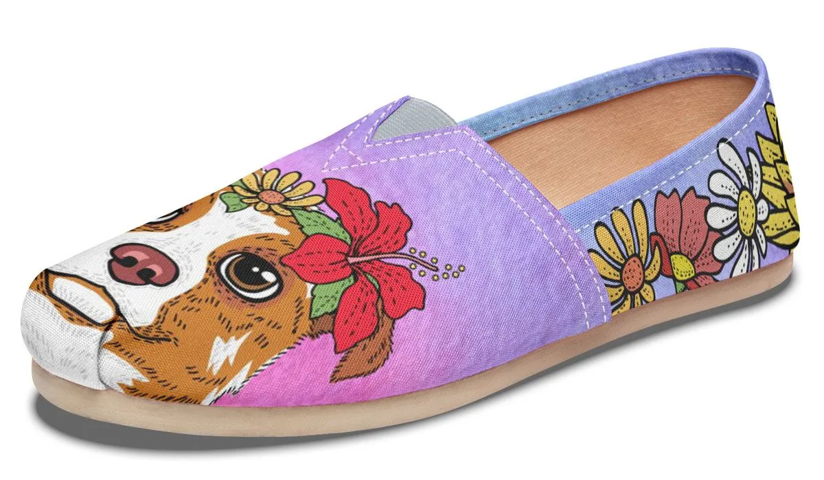 Fun Floral Australian Shepard Casual Shoes