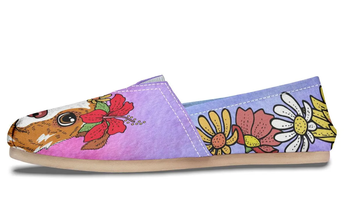 Fun Floral Australian Shepard Casual Shoes