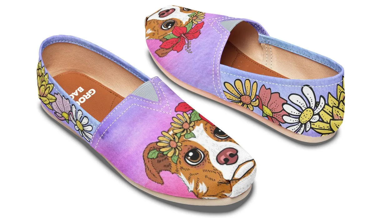 Fun Floral Australian Shepard Casual Shoes