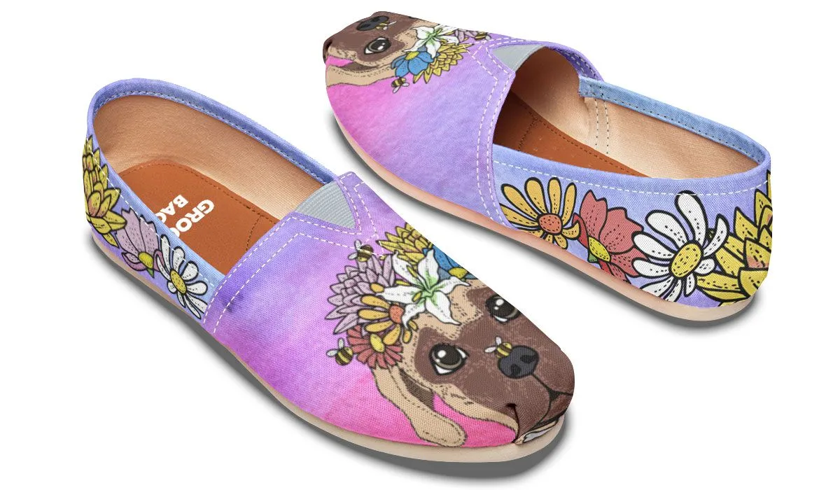 Fun Floral Great Dane Casual Shoes