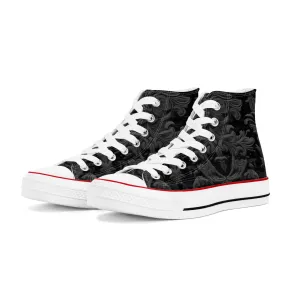 Gothic Gray And Black Design High Top Canvas Shoes
