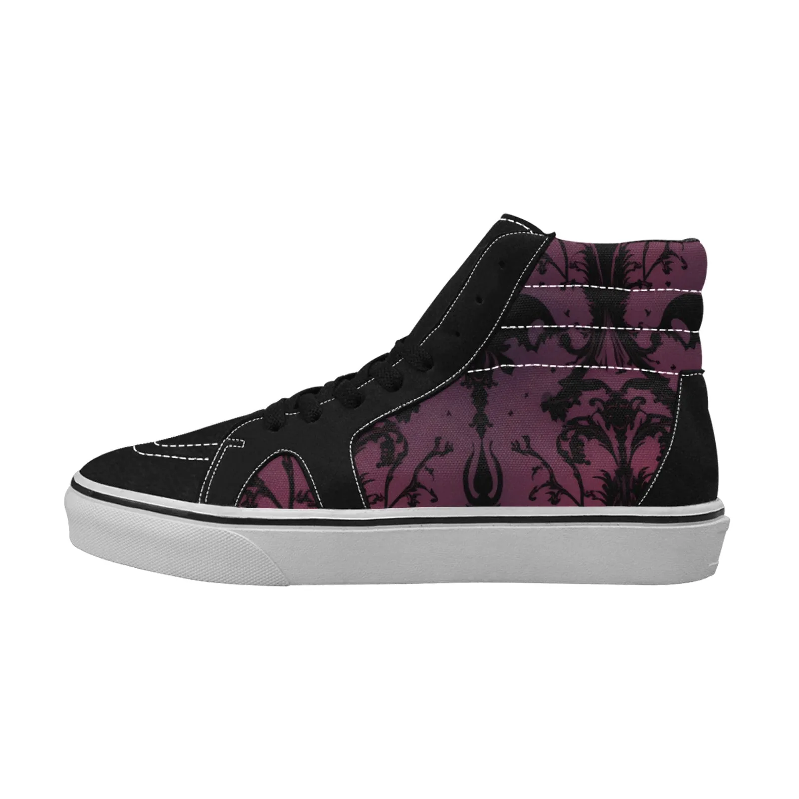 Gothic Purple And Black Pattern High Top Canvas Shoes