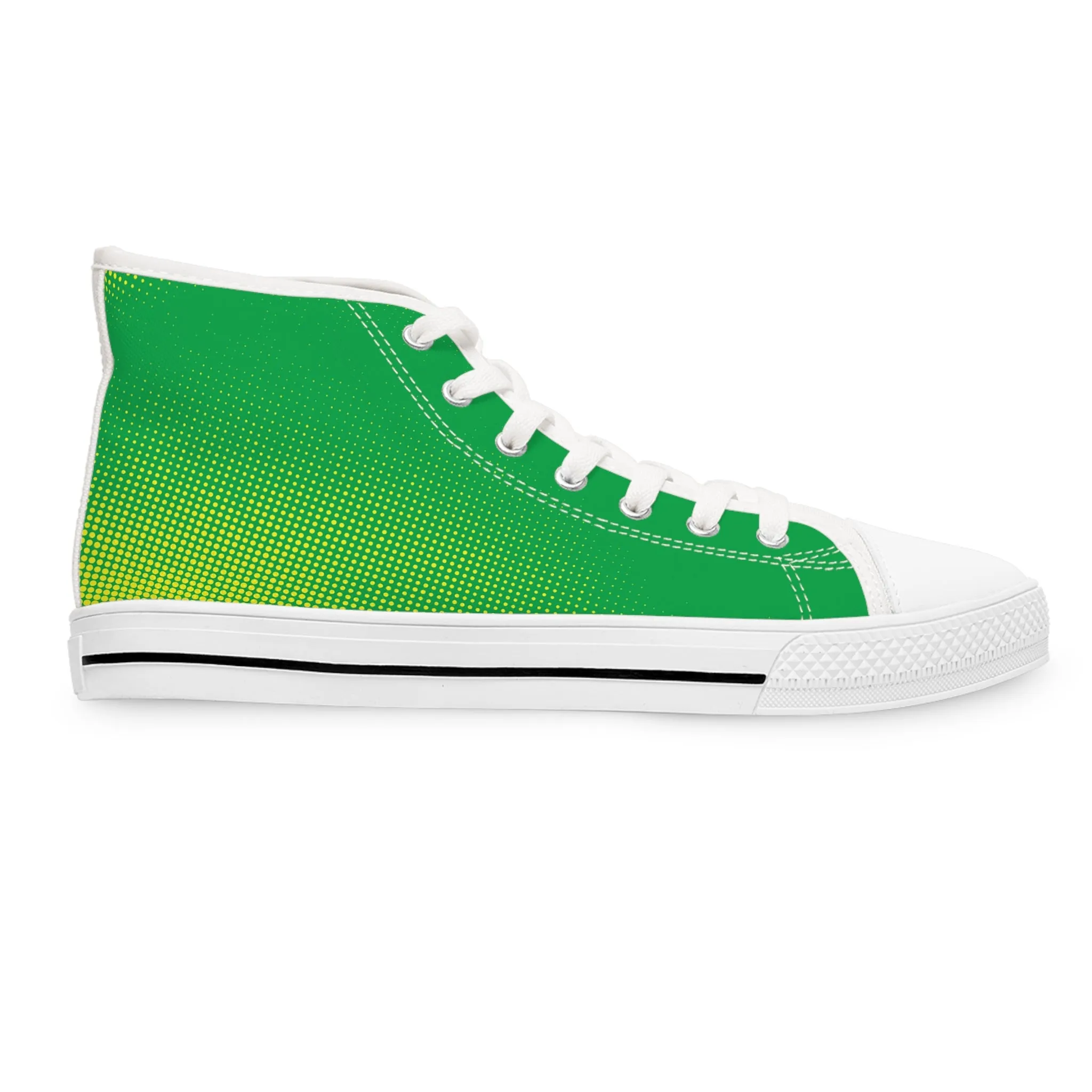 Green and Yellow Pattern Women's High Top Sneakers