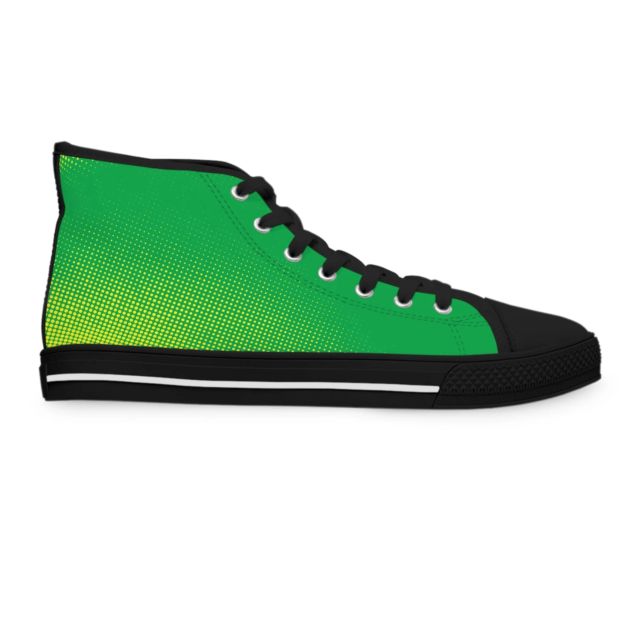 Green and Yellow Pattern Women's High Top Sneakers