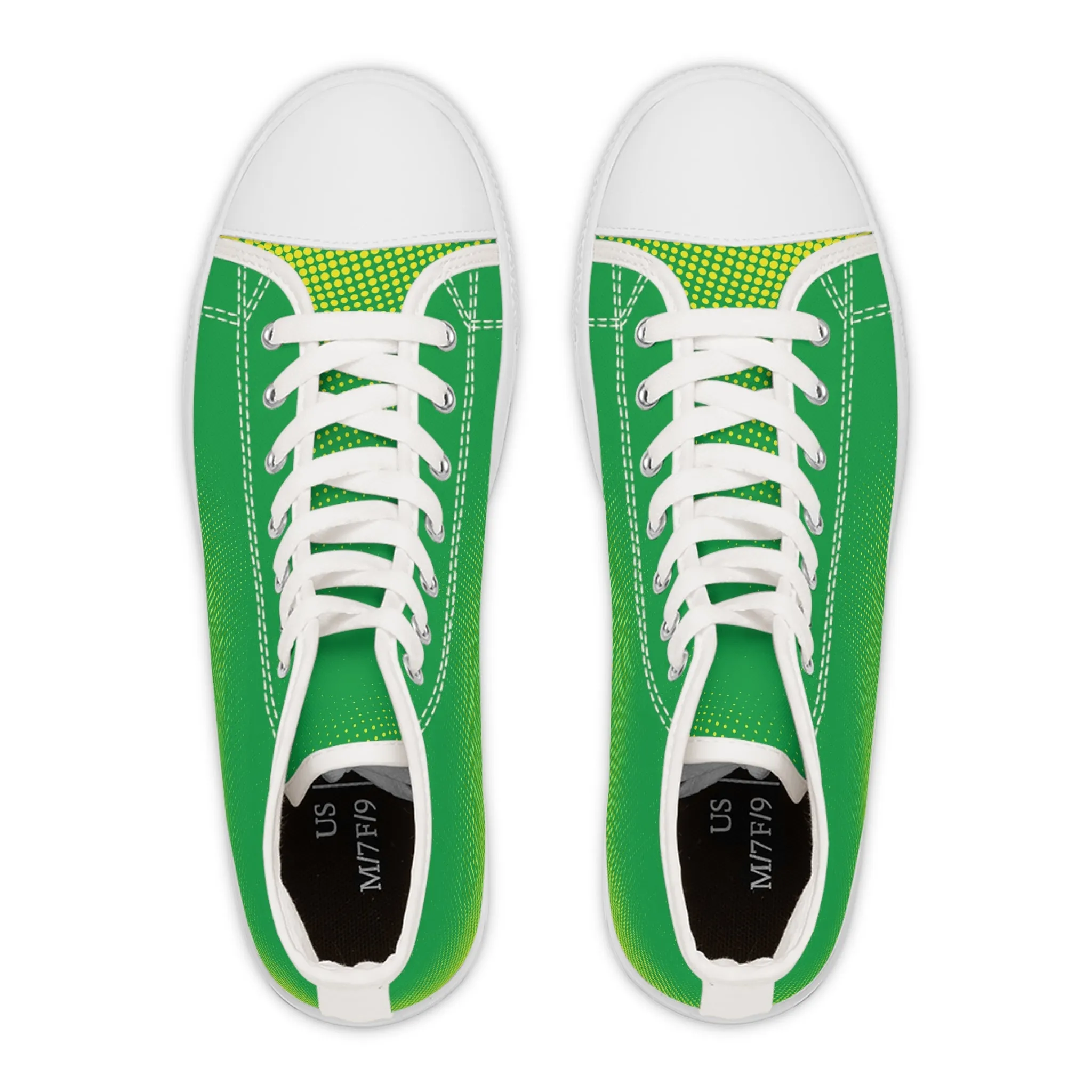 Green and Yellow Pattern Women's High Top Sneakers