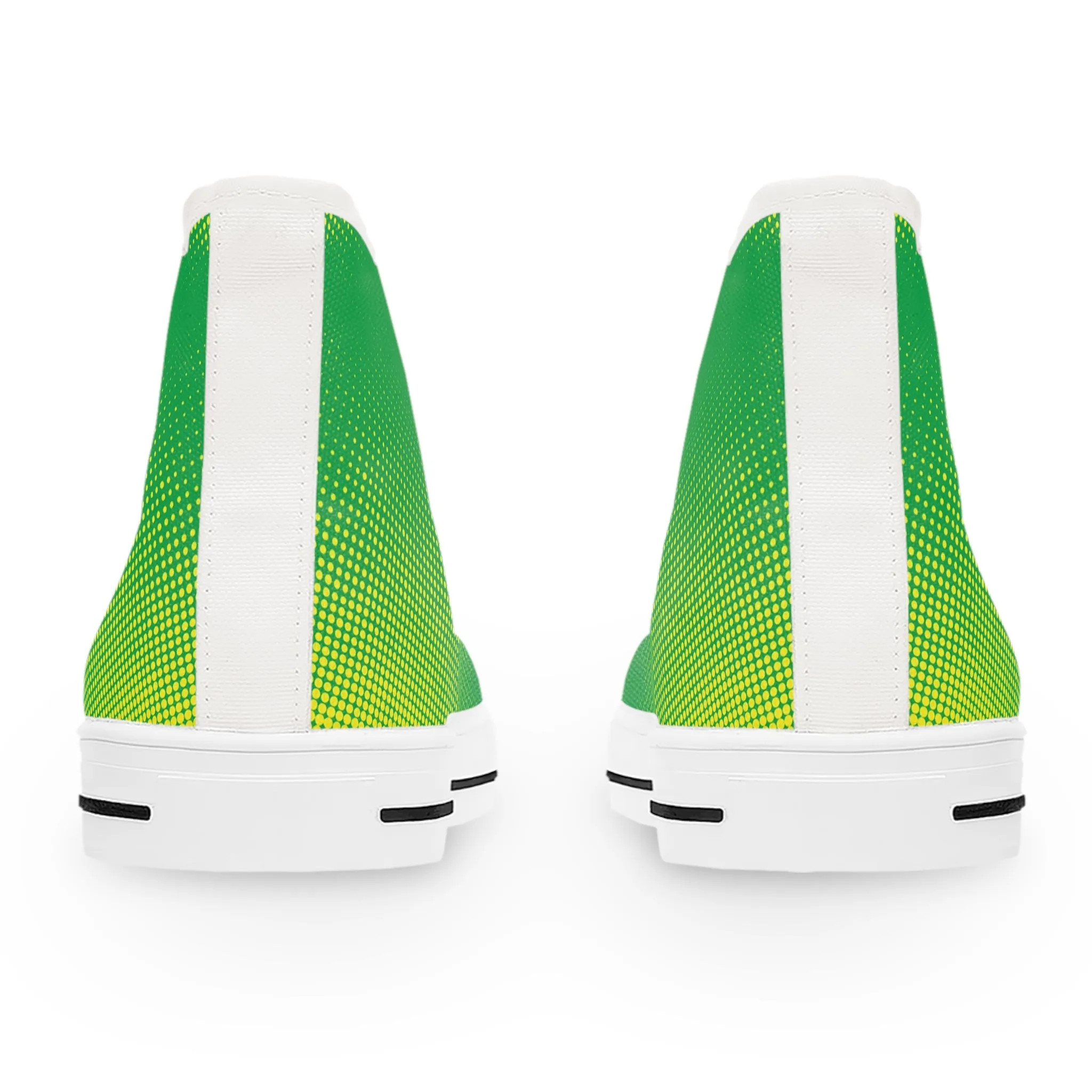 Green and Yellow Pattern Women's High Top Sneakers