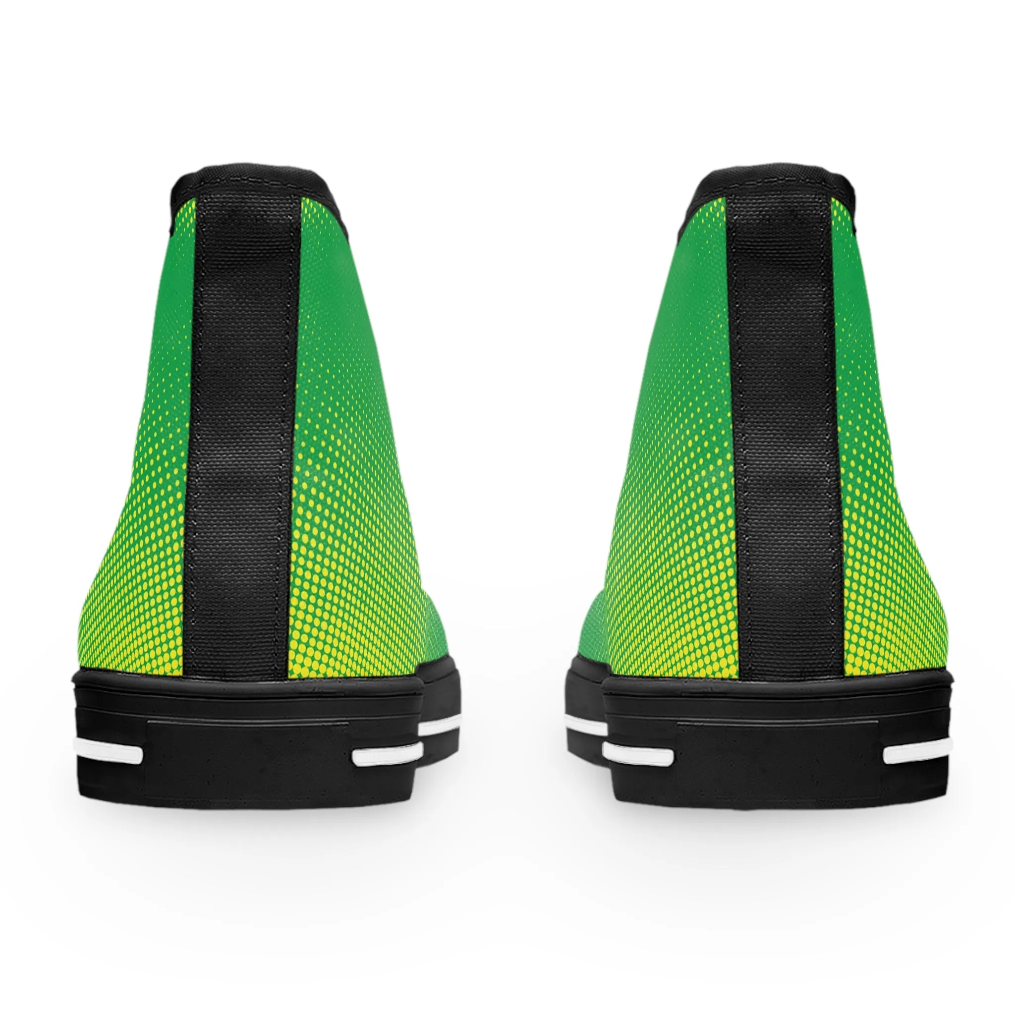 Green and Yellow Pattern Women's High Top Sneakers