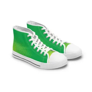 Green and Yellow Pattern Women's High Top Sneakers