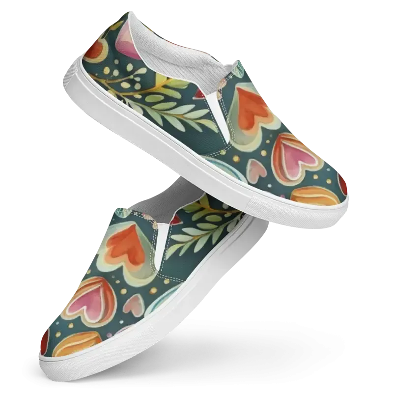 Heart it Colorful Canvas Slip on Shoes for Women