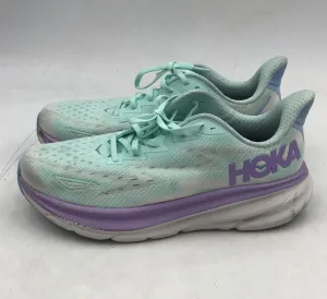 Hoka One One Women's Clifton 9 Wide 1132211 Aqua Purple Athletic Shoes - Sz 11D