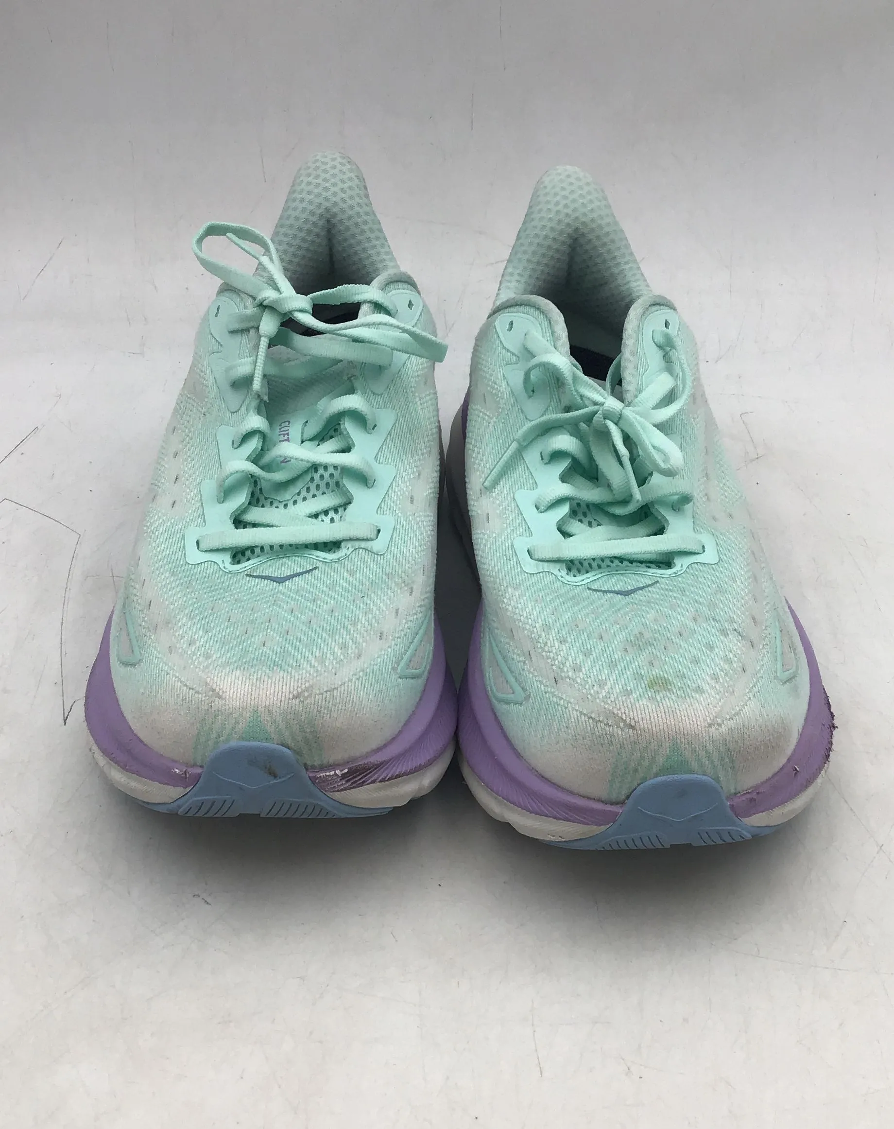 Hoka One One Women's Clifton 9 Wide 1132211 Aqua Purple Athletic Shoes - Sz 11D