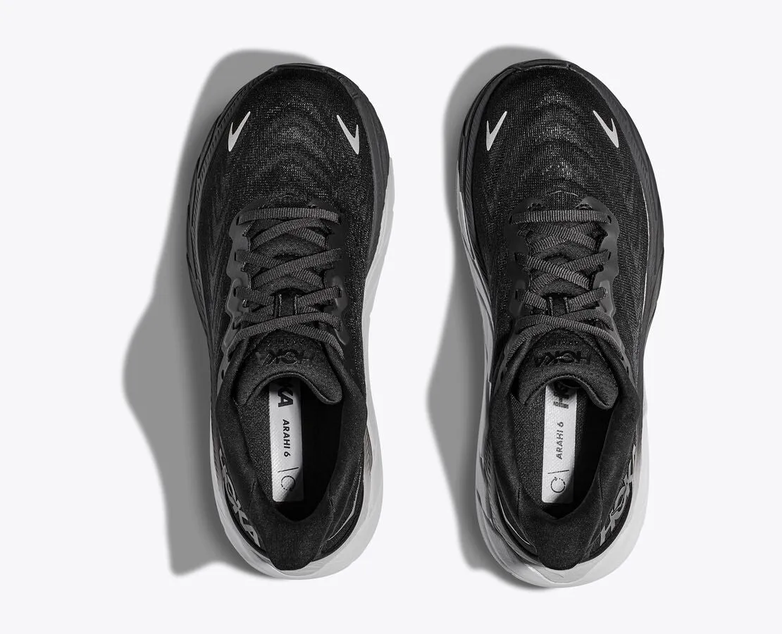 Hoka Womens Arahi 6 - Black/White (1123195-BWHT)