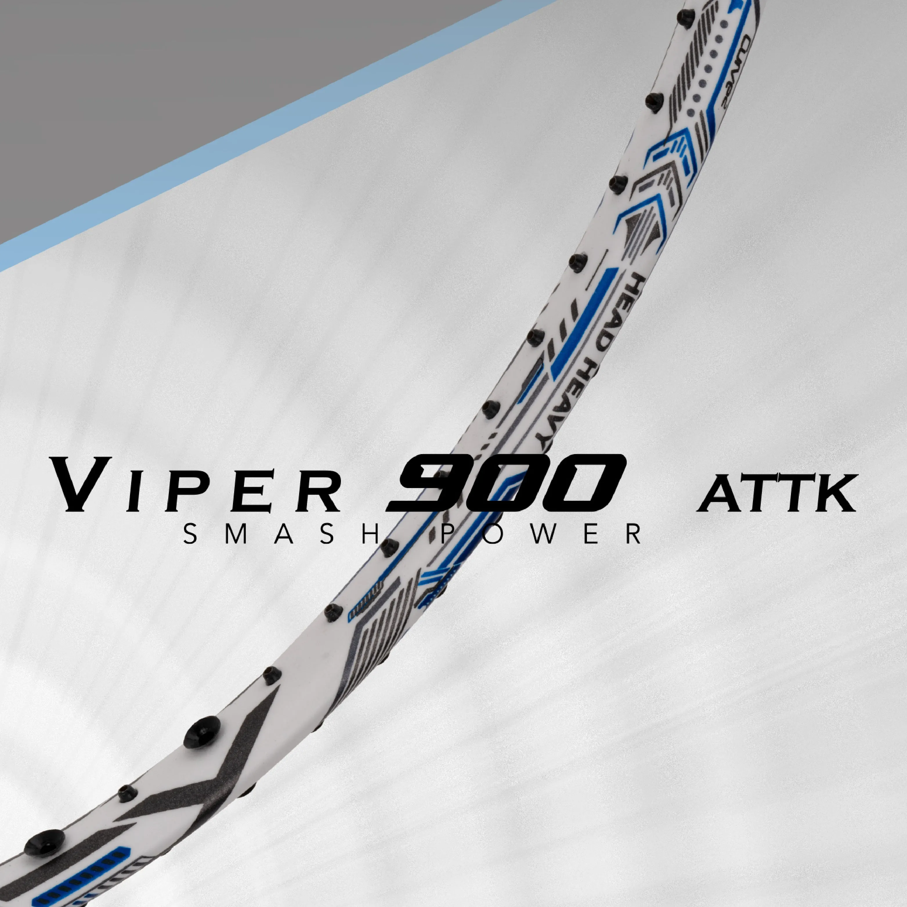 Hundred VIPER 900 Strung Badminton Racquet (White / Blue)