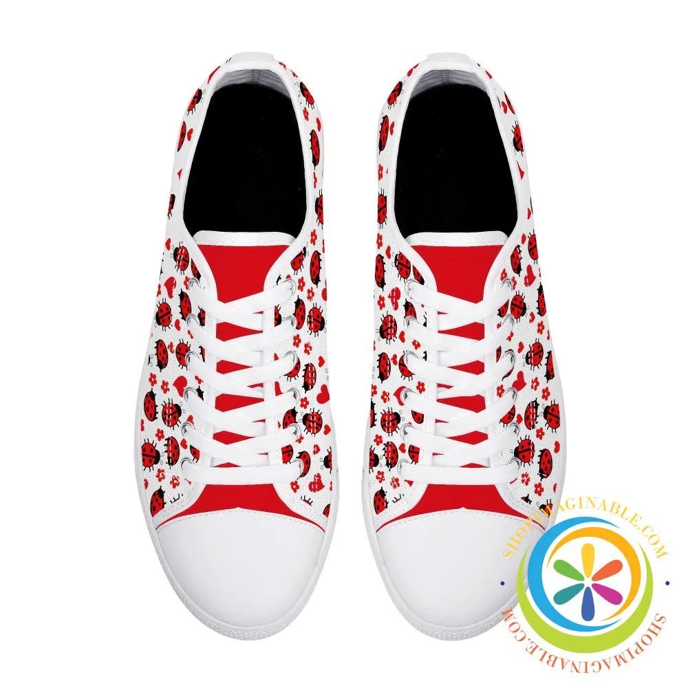 Ladybugs Love  Ladies Low Top Canvas Shoes