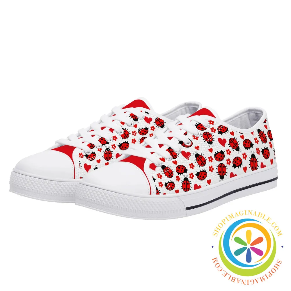 Ladybugs Love  Ladies Low Top Canvas Shoes