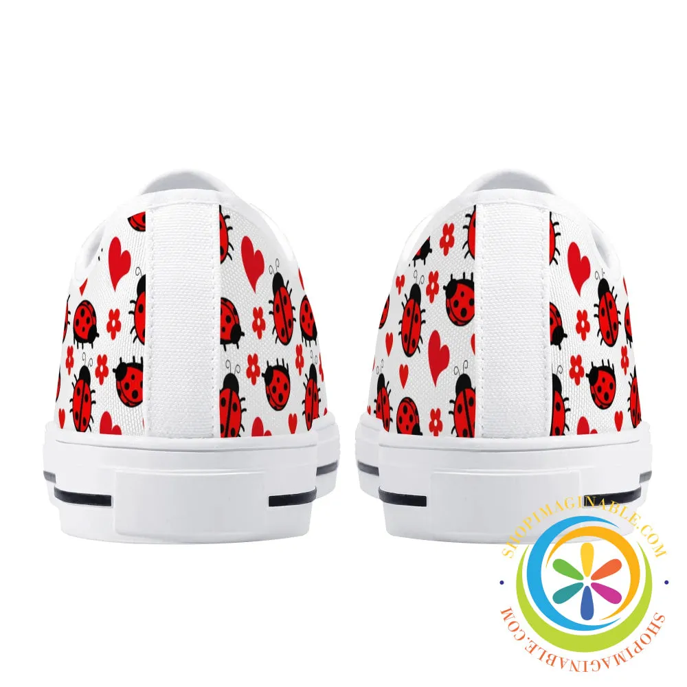 Ladybugs Love  Ladies Low Top Canvas Shoes