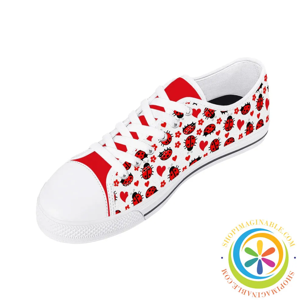 Ladybugs Love  Ladies Low Top Canvas Shoes
